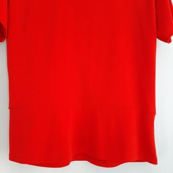 BANANA REPUBLIC Surplice Stretch Faux Wrap Blouse Top Red Sz L - Picture 9 of 11